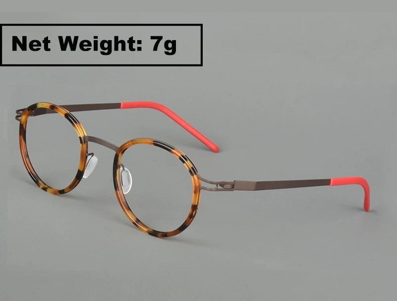 Bobbie 494620 Women’s Screwless Full Rim Round Titanium Frames - Size Chart
