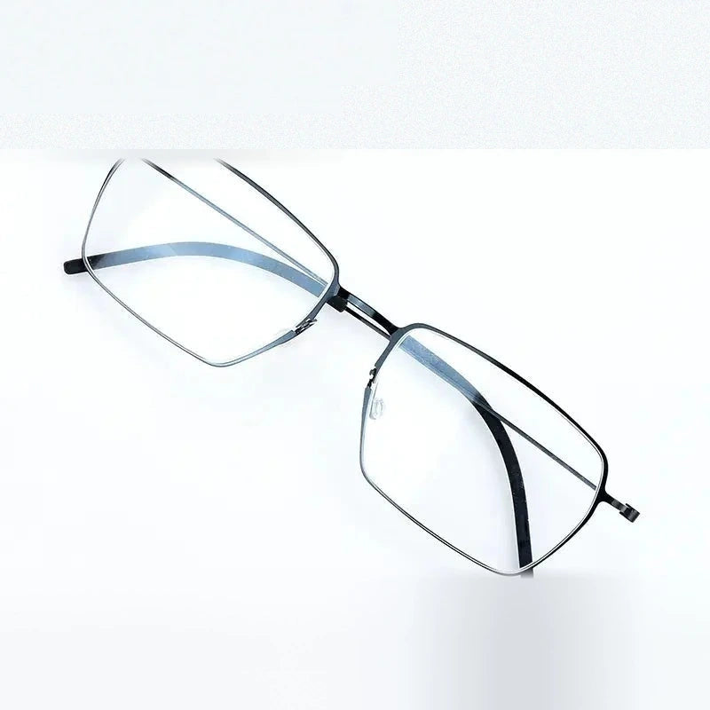 Bobbie 550900 Unisex Square Full Rim Screwless Titanium Frames - black
