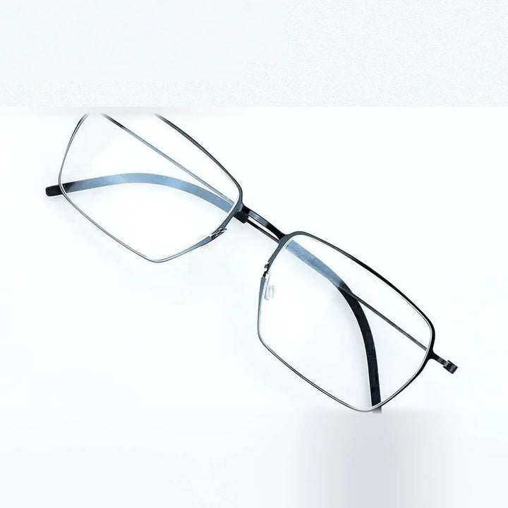 Bobbie 550900 Unisex Square Full Rim Screwless Titanium Frames - black