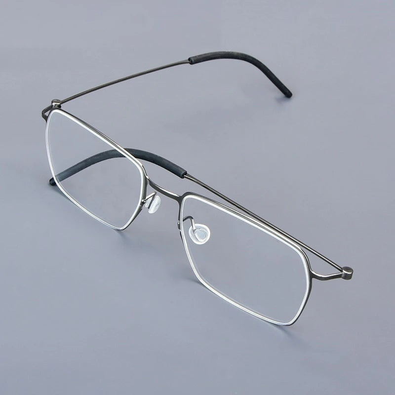 Bobbie 550900 Unisex Square Full Rim Screwless Titanium Frames - GRAY