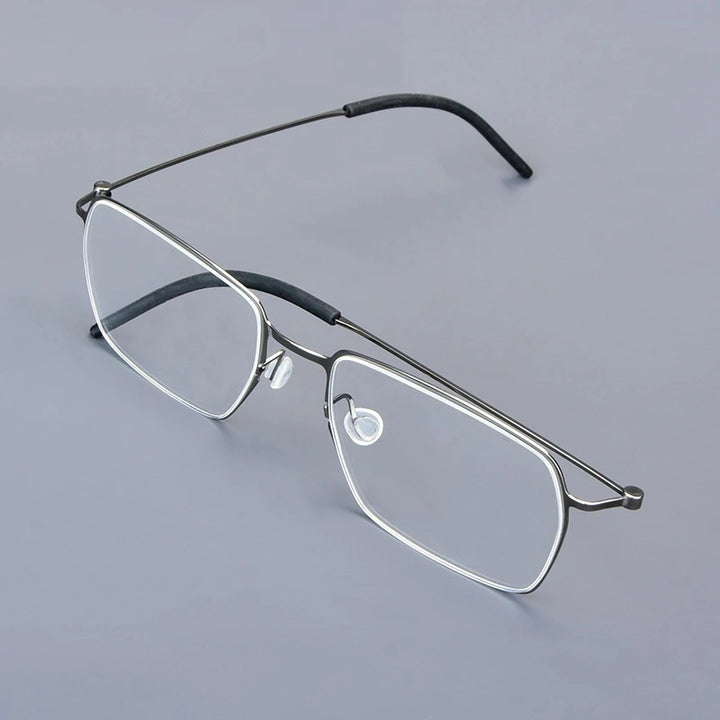 Bobbie 550900 Unisex Square Full Rim Screwless Titanium Frames - GRAY