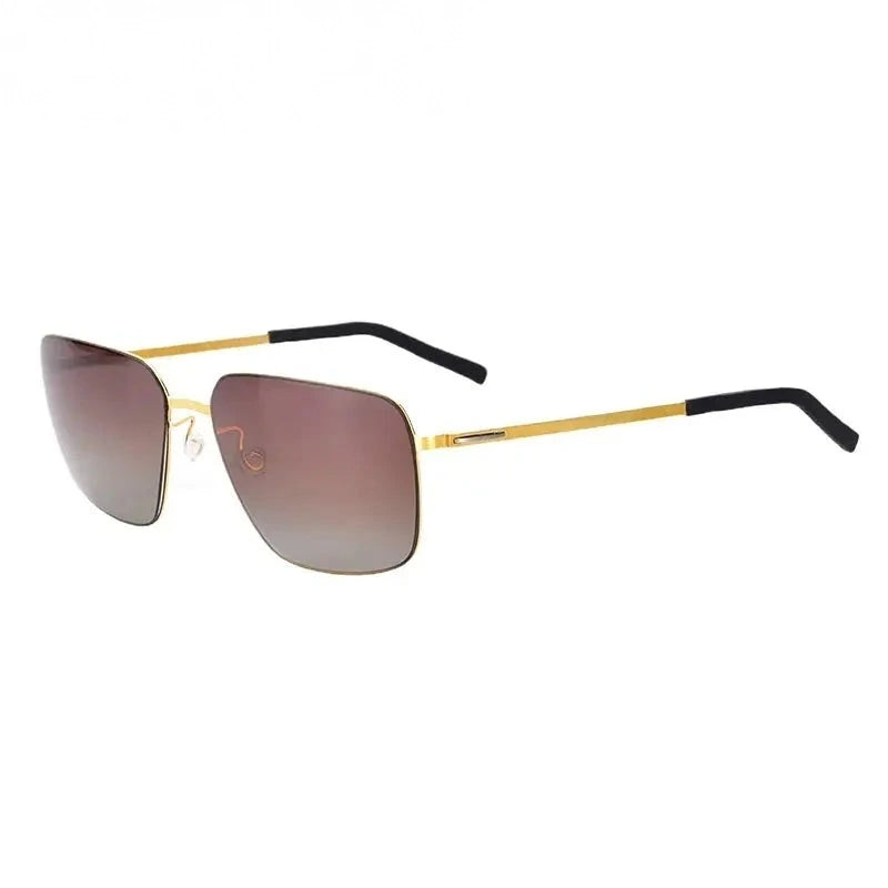 Bobbie 800131 Men’s Screwless Full Rim Square Titanium Sunglasses - 002 / China Mainland / 600D radian
