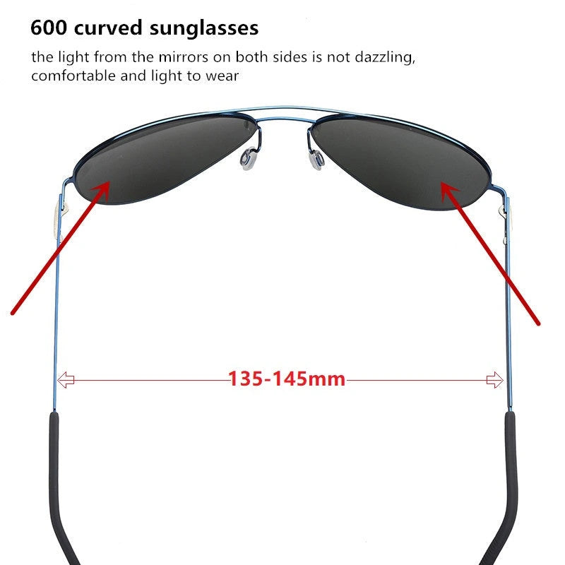 Bobbie 800131 Men’s Screwless Full Rim Square Titanium Sunglasses - Size Chart
