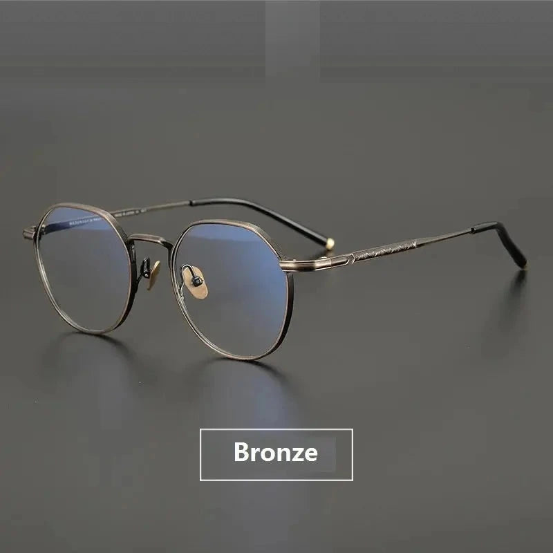 Bobbie Full Rim 504220 Women's Titanium Square Oval Frames - Bronze / China Mainland