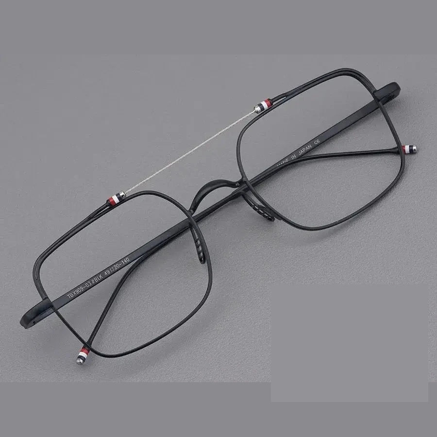 Bobbie Men's Full Rim Square Titanium Eyeglasses 909000 - black L