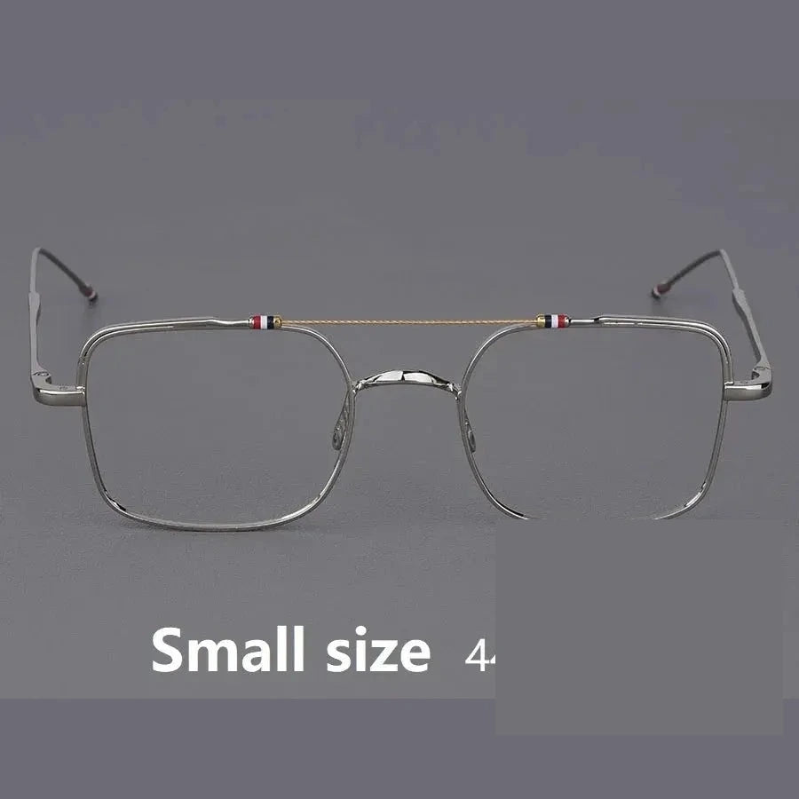 Bobbie Men's Full Rim Square Titanium Eyeglasses 909000 - silver S