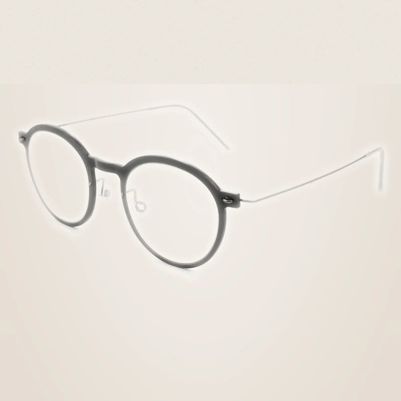 Bobbie Unisex Full Rim Round Titanium Acetate Eyeglasses 636586 - black