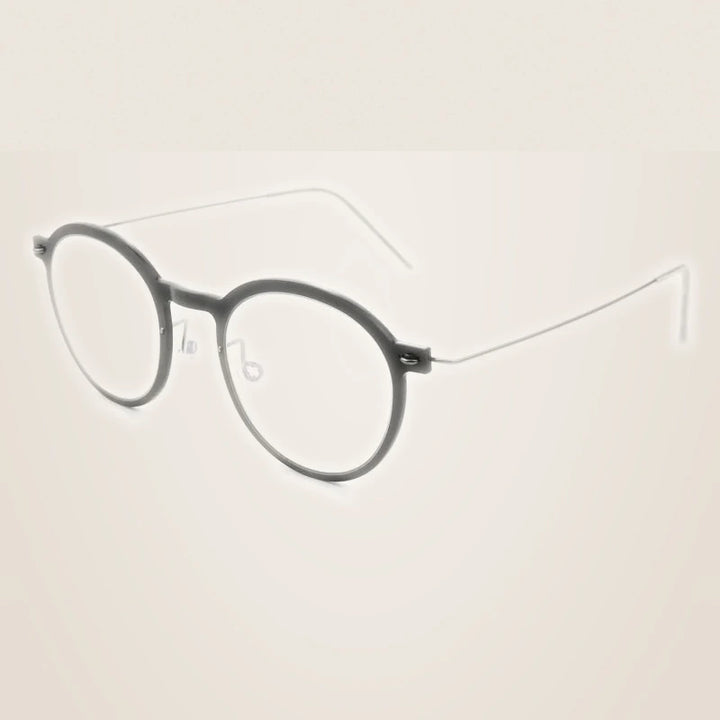 Bobbie Unisex Full Rim Round Titanium Acetate Eyeglasses 636586 - black