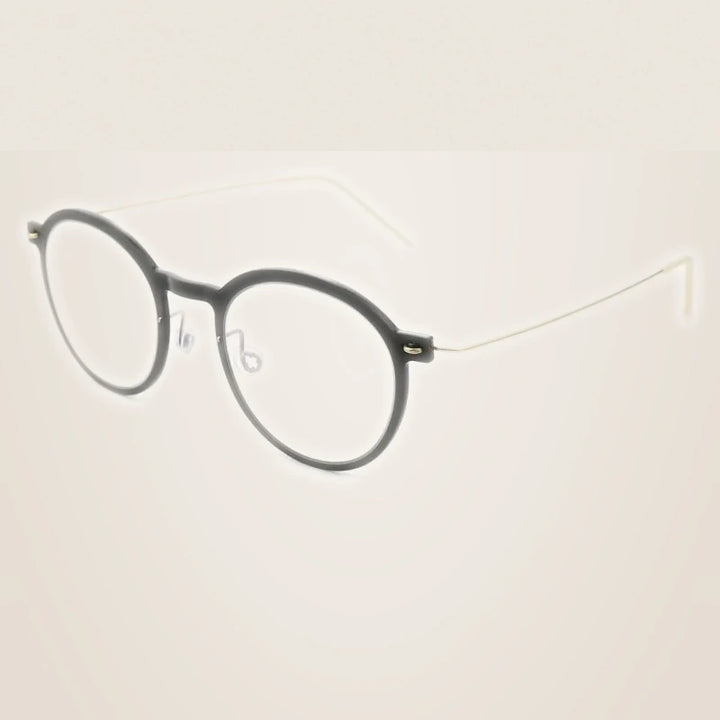 Bobbie Unisex Full Rim Round Titanium Acetate Eyeglasses 636586 - black gold