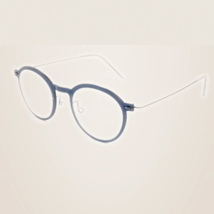 Bobbie Unisex Full Rim Round Titanium Acetate Eyeglasses 636586 - Blue