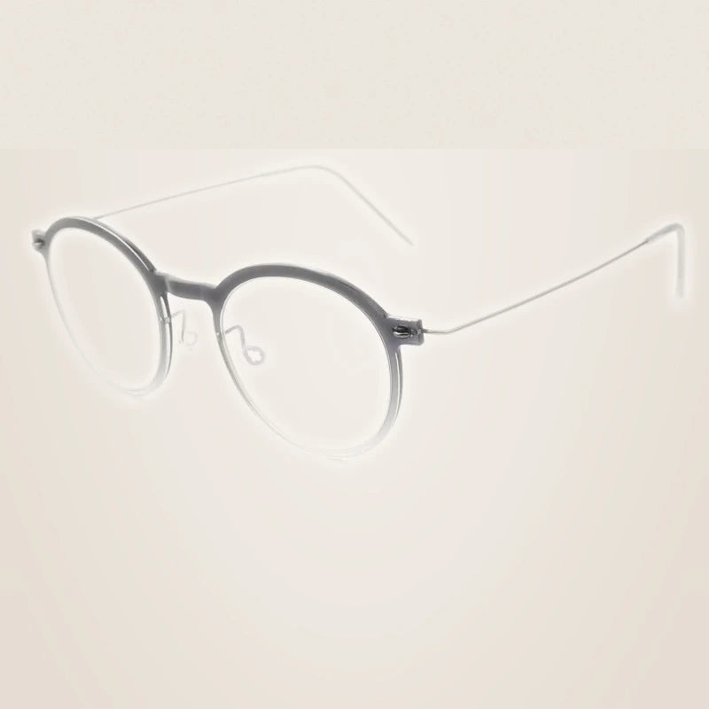 Bobbie Unisex Full Rim Round Titanium Acetate Eyeglasses 636586 - Gradient grey