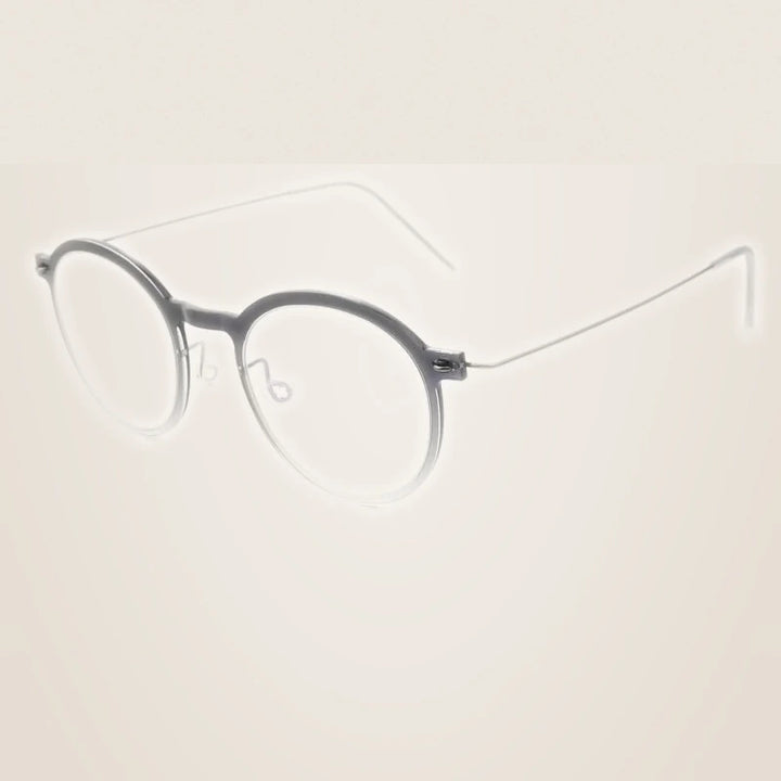Bobbie Unisex Full Rim Round Titanium Acetate Eyeglasses 636586 - Gradient grey