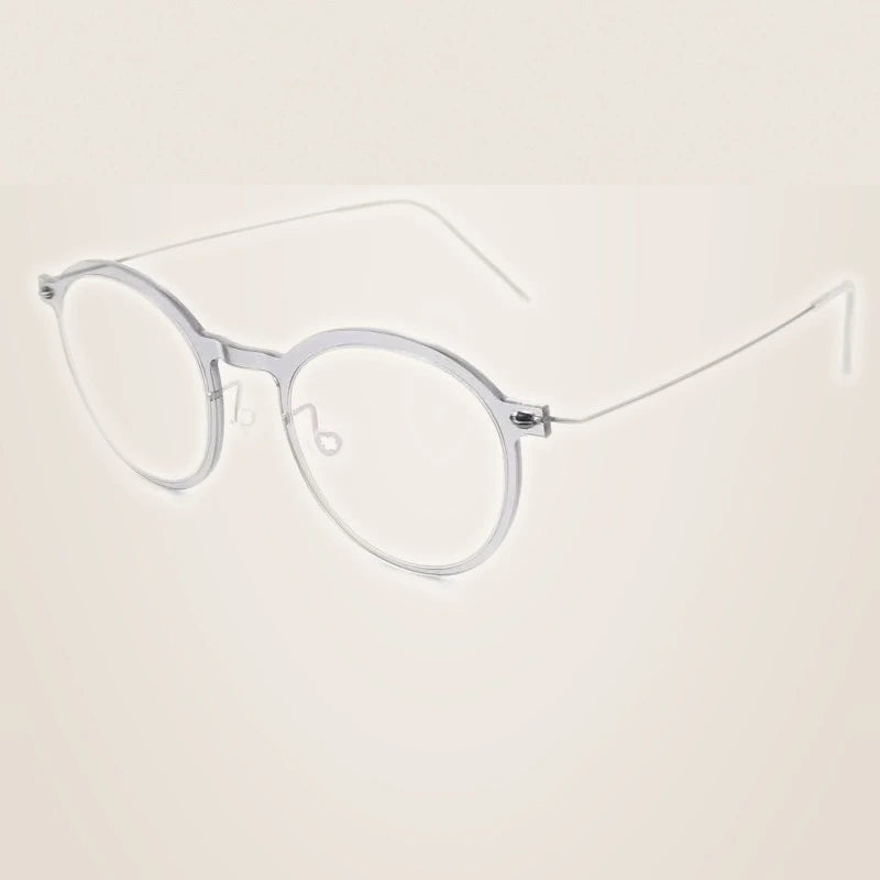 Bobbie Unisex Full Rim Round Titanium Acetate Eyeglasses 636586 - GRAY