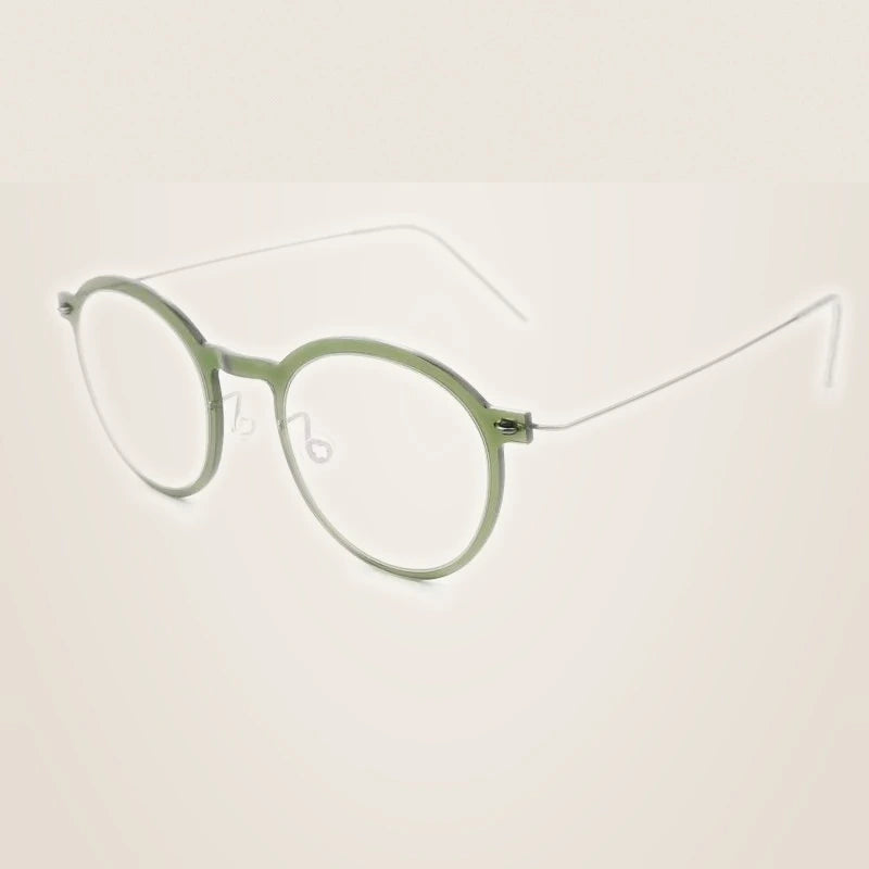 Bobbie Unisex Full Rim Round Titanium Acetate Eyeglasses 636586 - green