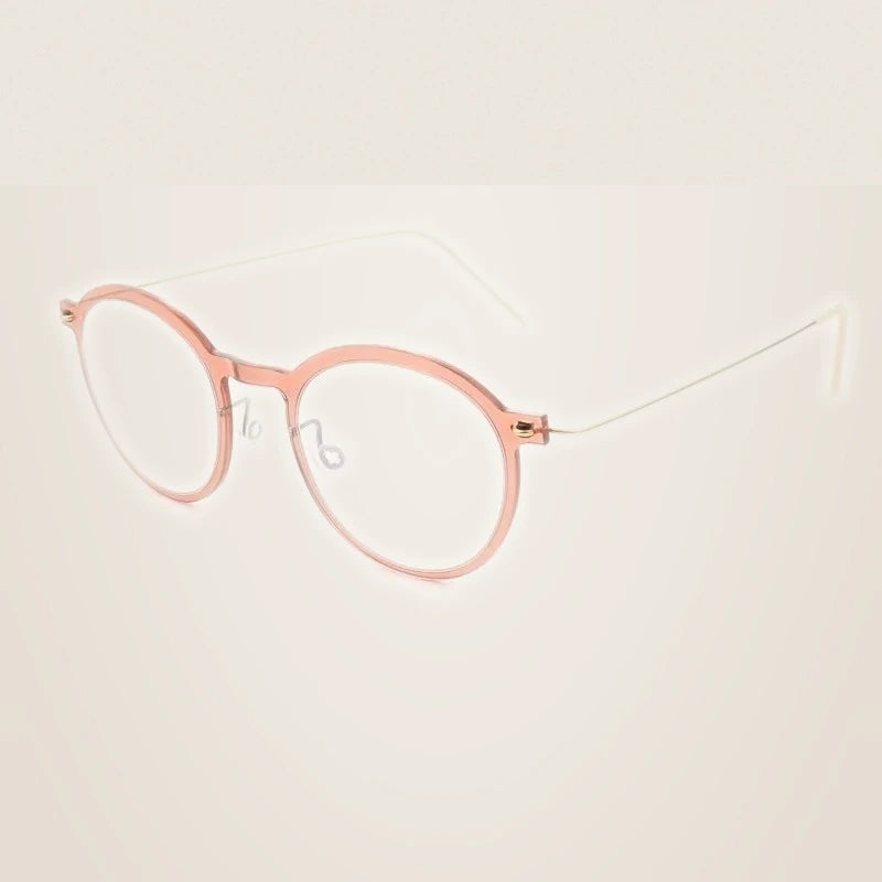 Bobbie Unisex Full Rim Round Titanium Acetate Eyeglasses 636586 - Pink