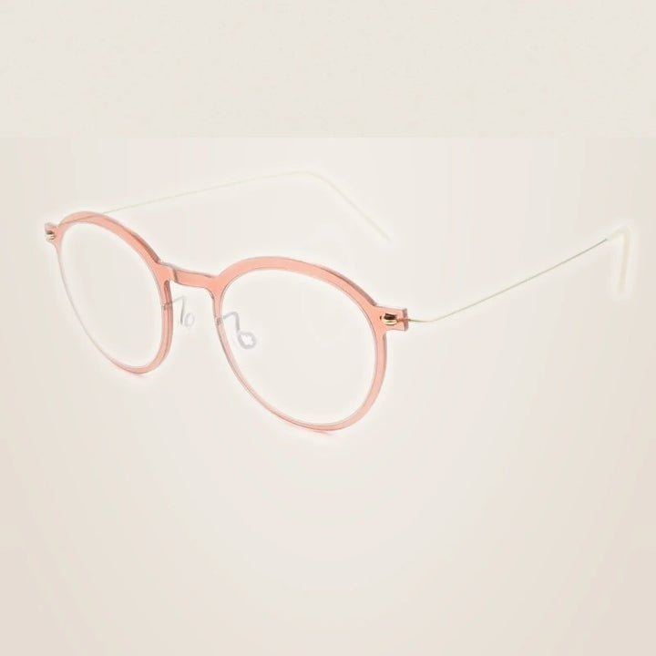Bobbie Unisex Full Rim Round Titanium Acetate Eyeglasses 636586 - Pink