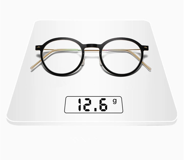 Bobbie Unisex Full Rim Round Titanium Acetate Eyeglasses 636586 - Size Chart