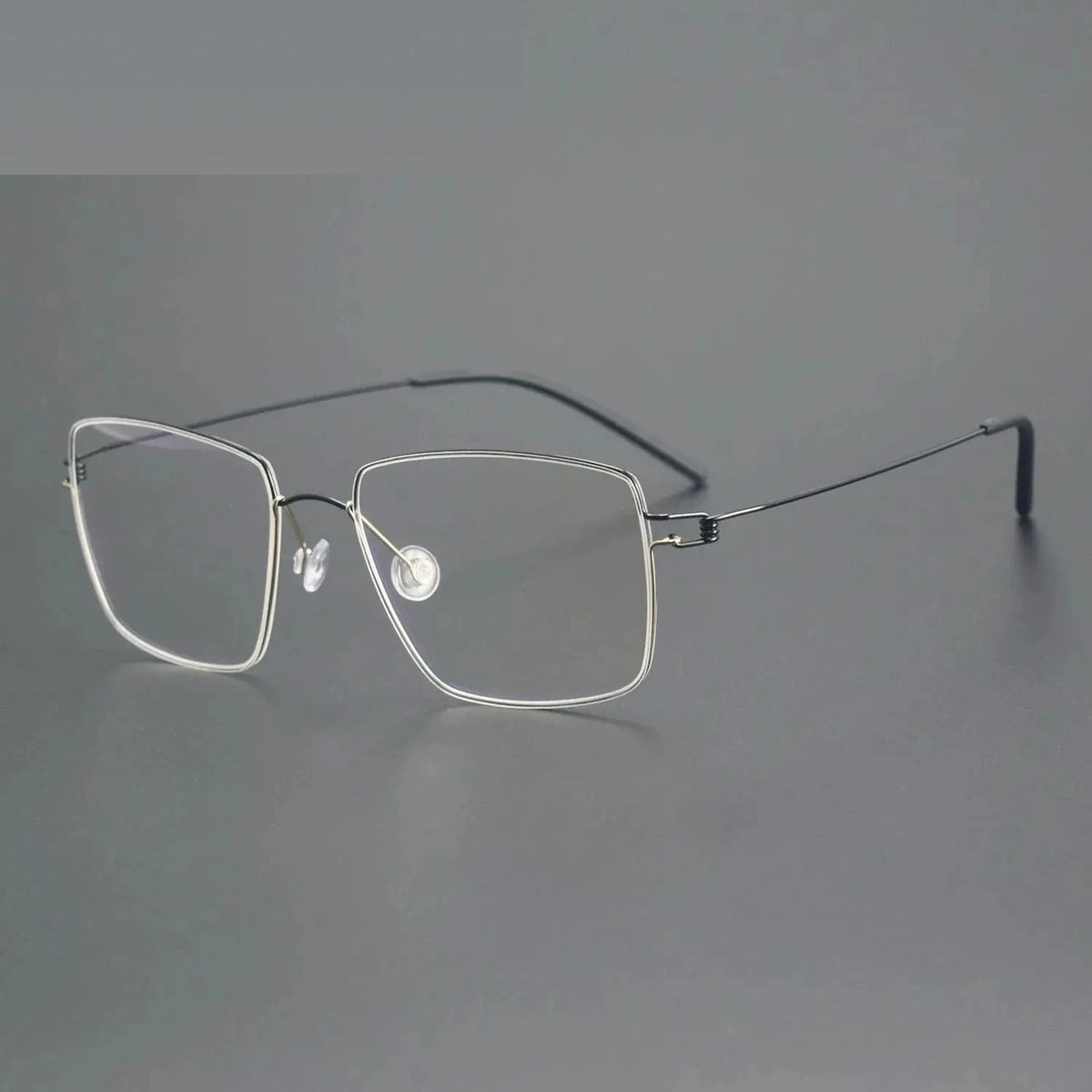 Bobbie Unisex Full Rim Square Screwless Titanium Eyeglasses 544218 - black gold