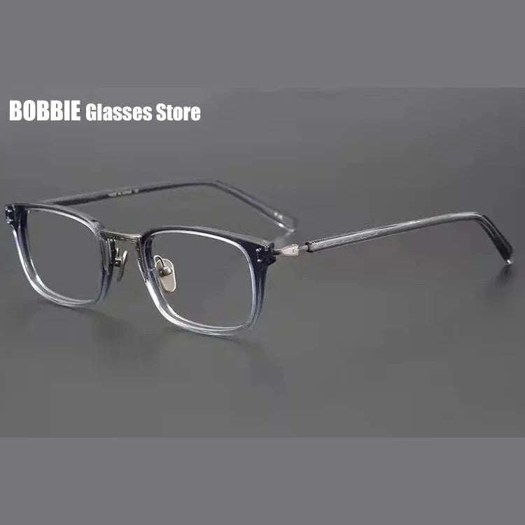 Bobbie Unisex Full Rim Square Titanium Acetate Eyeglasses 936820 - Blue