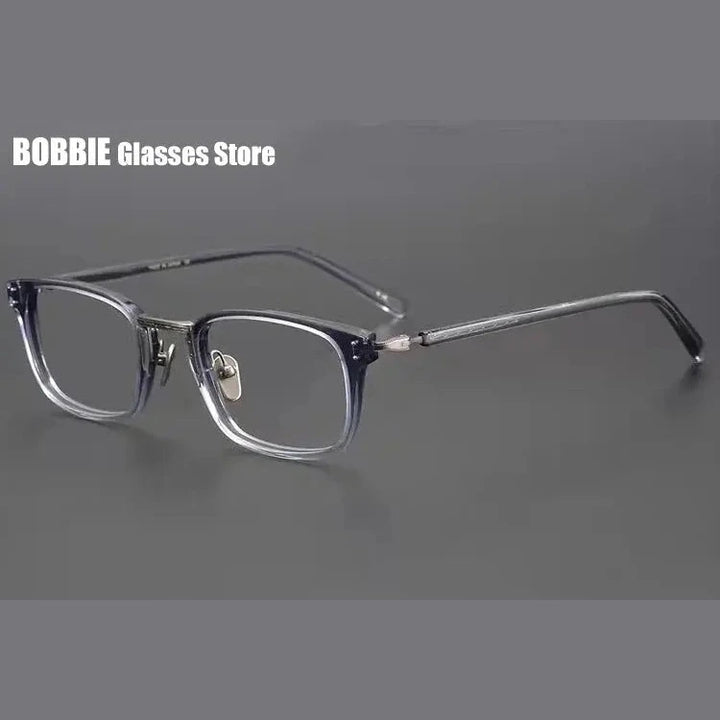 Bobbie Unisex Full Rim Square Titanium Acetate Eyeglasses 936820 - Blue
