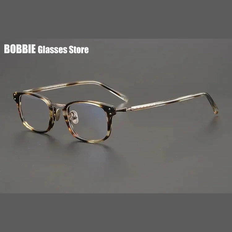 Bobbie Unisex Full Rim Square Titanium Acetate Eyeglasses 936820 - Brown