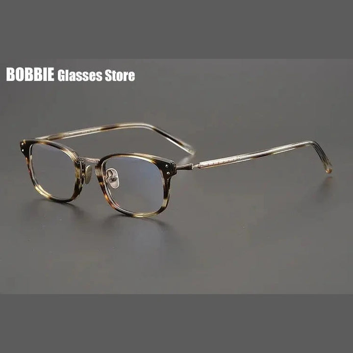 Bobbie Unisex Full Rim Square Titanium Acetate Eyeglasses 936820 - Brown