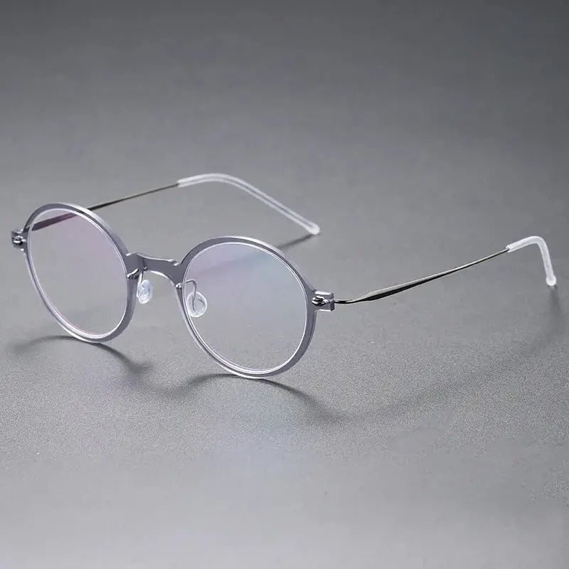 Bobbie Women's Full Rim Round Screwless Titanium Acetate Eyeglasses 616508 - GRAY