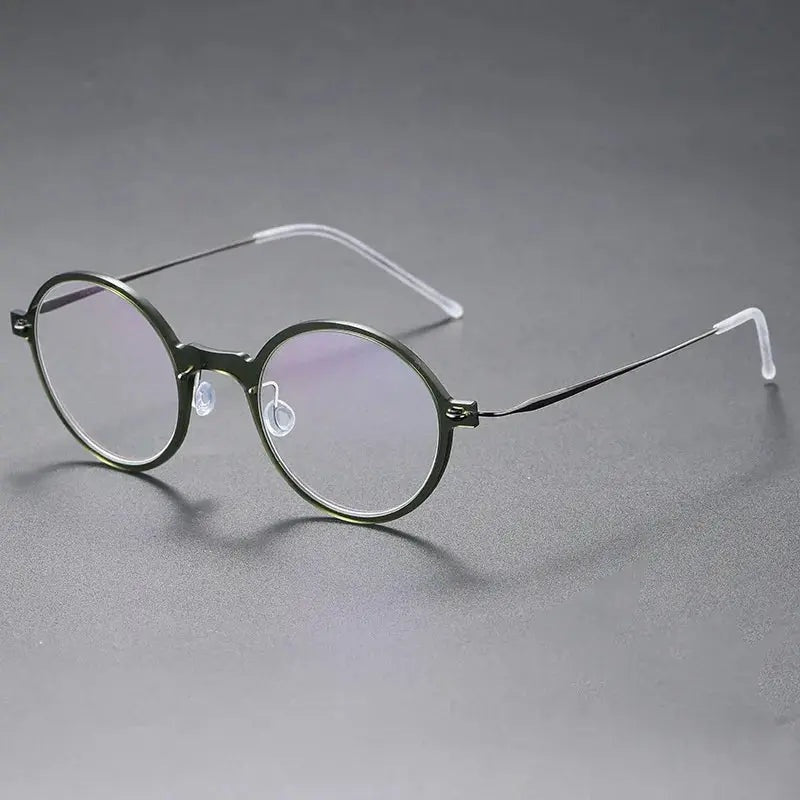 Bobbie Women's Full Rim Round Screwless Titanium Acetate Eyeglasses 616508 - green
