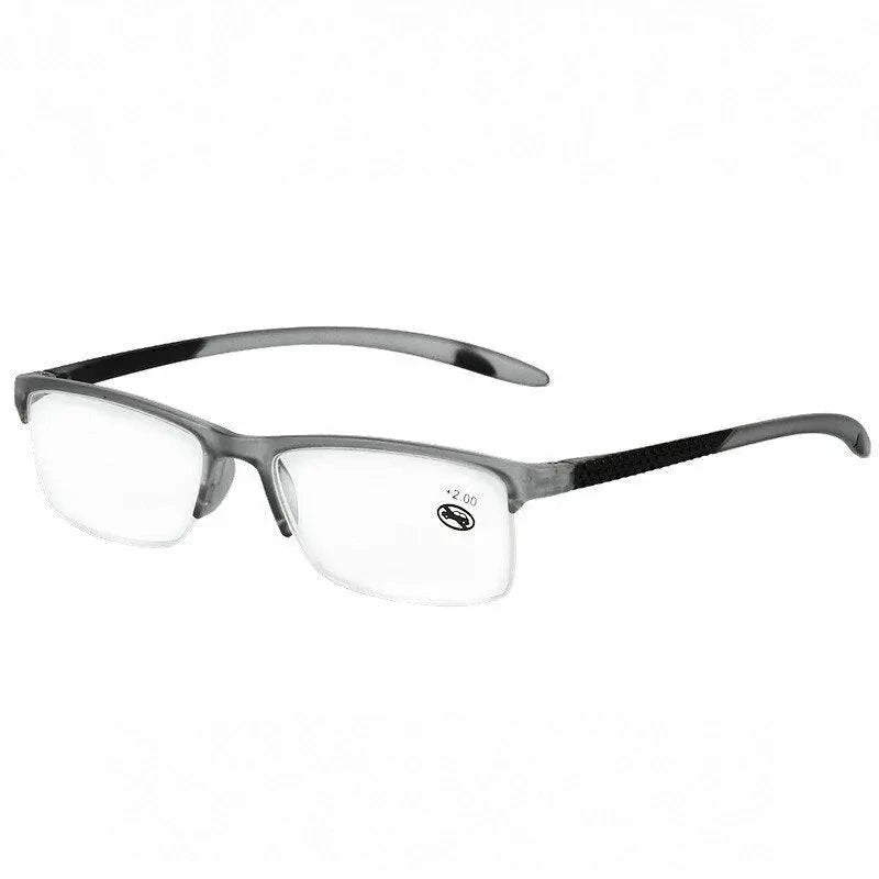 Brightzone Unisex Semi Rim Square Acetate Reading Glasses 2825 - +100 / Black