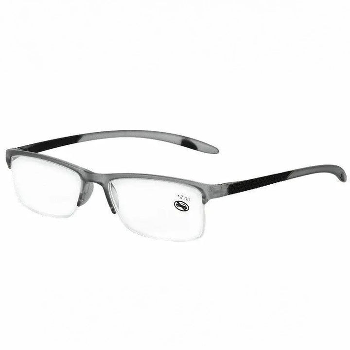 Brightzone Unisex Semi Rim Square Acetate Reading Glasses 2825 - +100 / Black