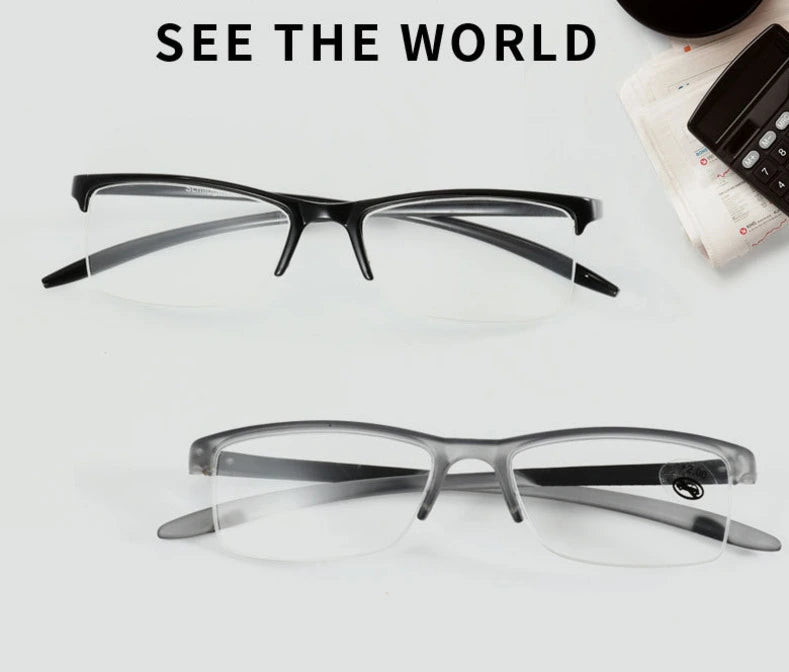 Brightzone Unisex Semi Rim Square Acetate Reading Glasses 2825 - Size Chart