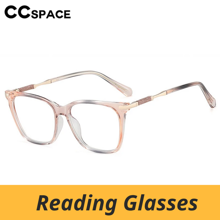 CCspace Women's Full Rim Square Tr 90 Titanium Reading Glasses 312723