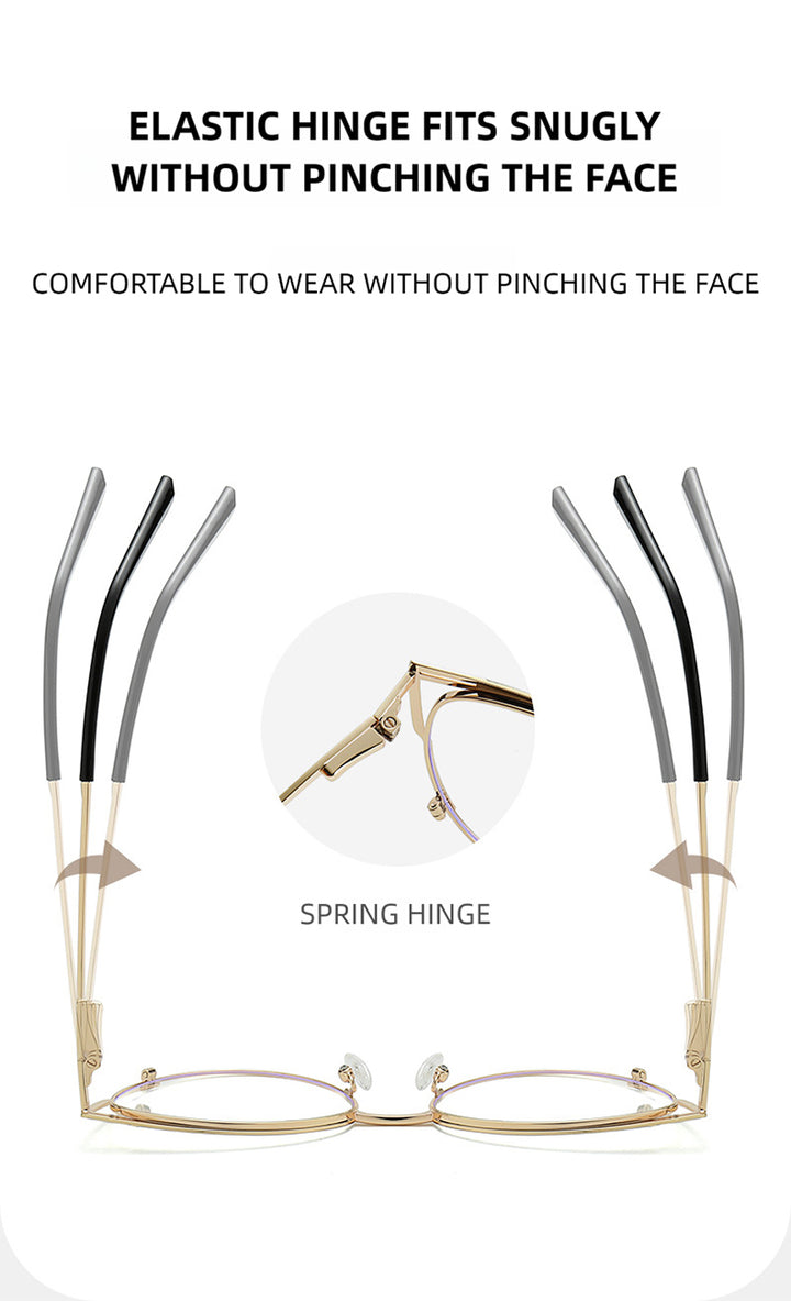 Kansept Womens Full Rim Round Cat Eye Alloy Reading Glasses 556984 — view 1 | Kansept at FuzWeb
