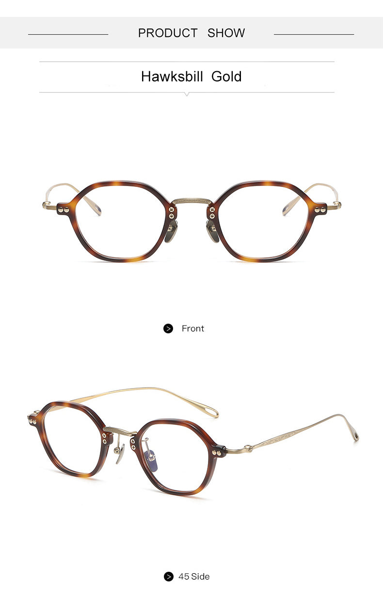 Krasivyy Unisex Full Rim Polygon Oval Titanium Acetate Eyeglasses 35957.