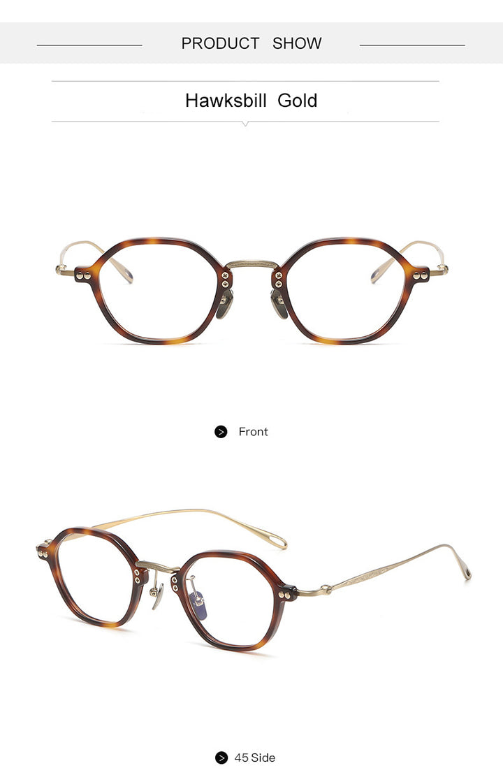 Krasivyy Unisex Full Rim Polygon Oval Titanium Acetate Eyeglasses 35957.