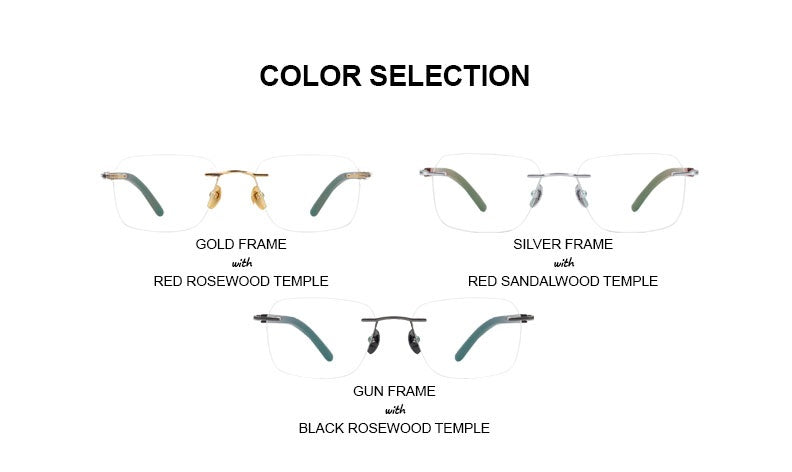 Chashma Unisex Rimless Square Titanium Sandalwood Eyeglasses 723246 — view 2 | Chashma at FuzWeb