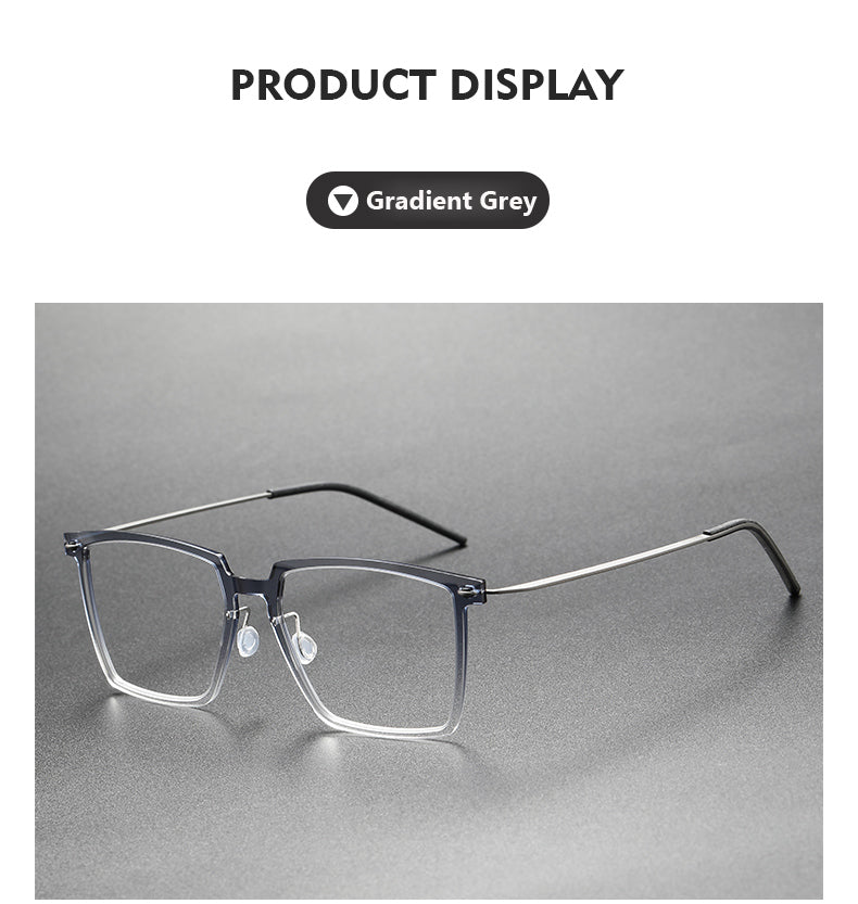 Oveliness Unisex Full Rim Square Acetate Titanium Eyeglasses — view 9 | Oveliness at FuzWeb