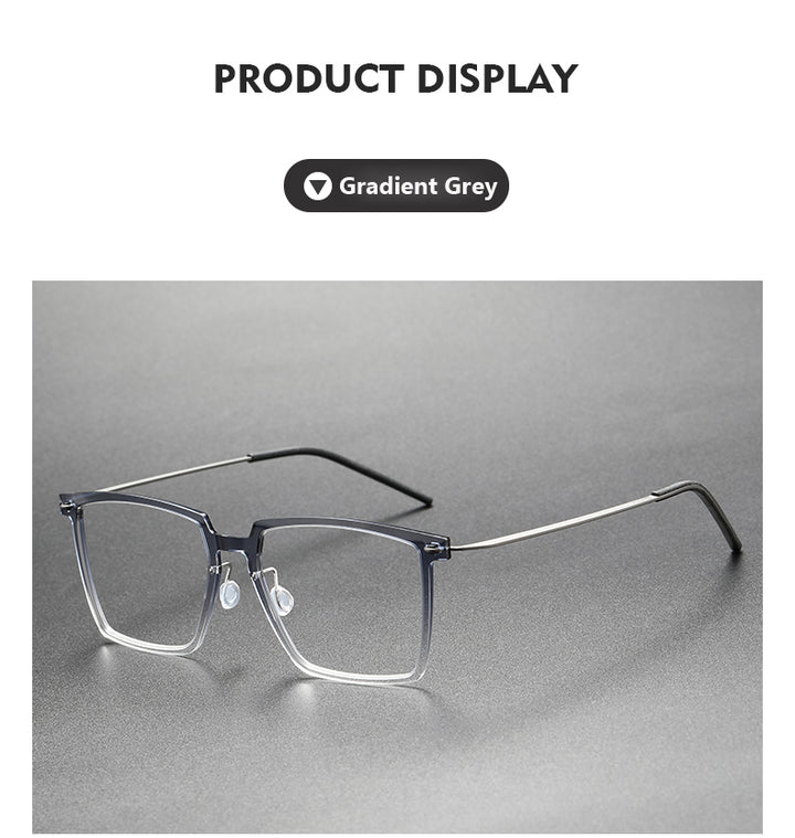 Oveliness Unisex Full Rim Square Acetate Titanium Eyeglasses — view 9 | Oveliness at FuzWeb