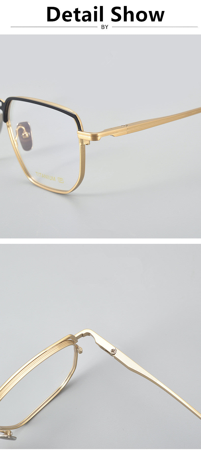 Aimee Unisex Full Rim Polygon Double Bridge Titanium Eyeglasses 396153.