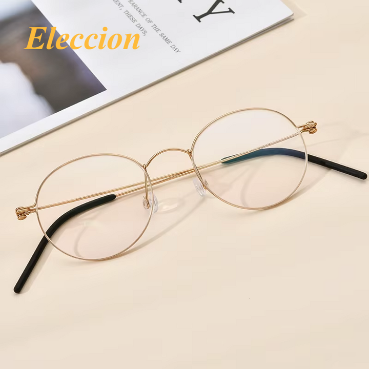 Eleccion Women's Full Rim Oval Round Titanium Eyeglasses 17510