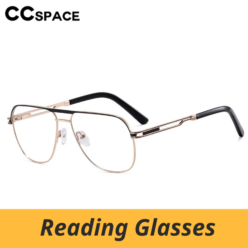 CCspace Women's Full Rim Oval Double Bridge Tr 90 Titanium Reading Glasses 312739