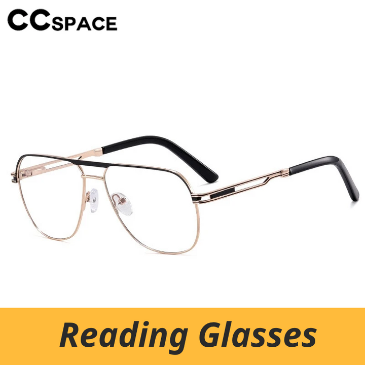 CCspace Women's Full Rim Oval Double Bridge Tr 90 Titanium Reading Glasses 312739