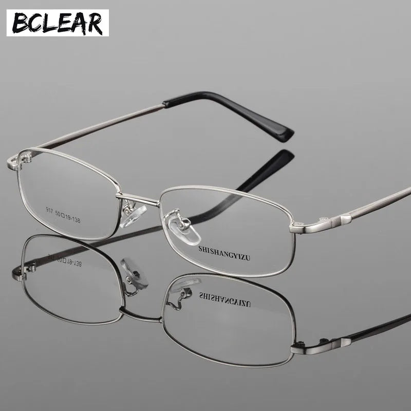 Unisex Full Rim Rectangle Alloy Eyeglasses 917 — view 1 | Bclear at FuzWeb