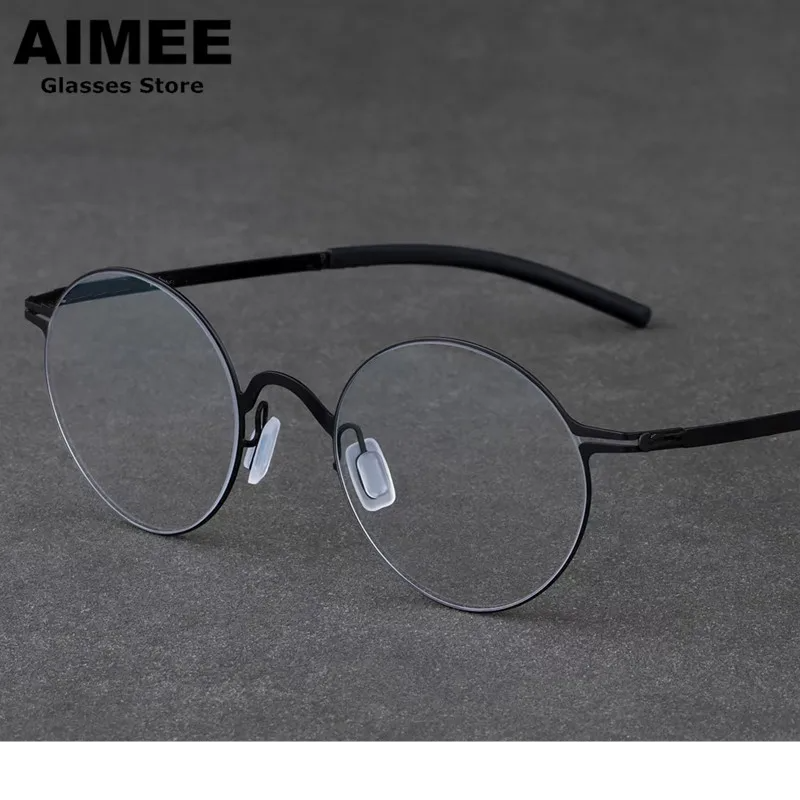 Aimee Women’s Full Rim Round Screwless Steel Eyeglasses 369128