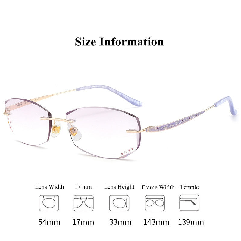 Chashma Womens Rimless Rectangle Eyeglasses 10139 — view 1 | Chashma at FuzWeb