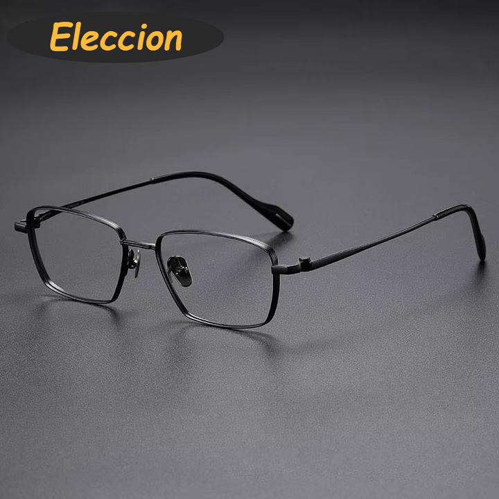 Eleccion Women's Full Rim Square Titanium Eyeglasses 81016 Full Rim Eleccion Black