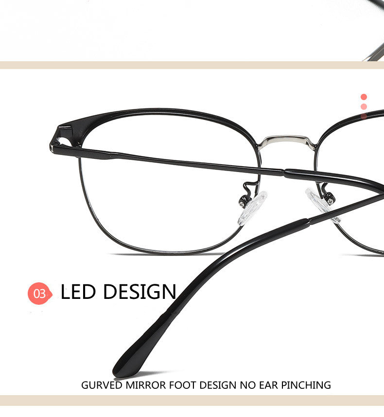 Kocolior Unisex Full Rim Square Acetate Alloy Brow Line Eyeglasses 9123 — view 4 | Kocolior at FuzWeb