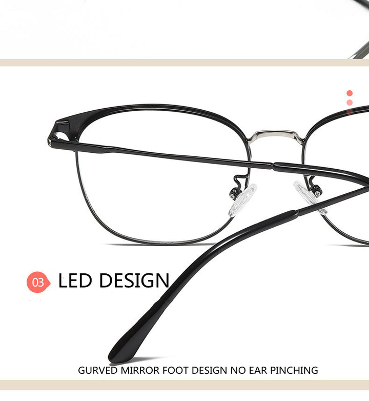Kocolior Unisex Full Rim Square Acetate Alloy Brow Line Eyeglasses 9123 — view 4 | Kocolior at FuzWeb