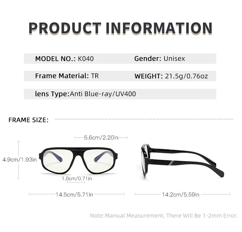 Kocolior Unisex Full Rim Square Tr 90 Photochromic Reading Glasses 627040 — view 2 | Kocolior at FuzWeb