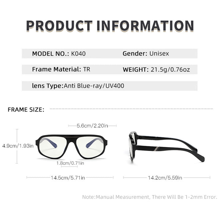 Kocolior Unisex Full Rim Square Tr 90 Photochromic Reading Glasses 627040 — view 2 | Kocolior at FuzWeb